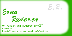 erno ruderer business card